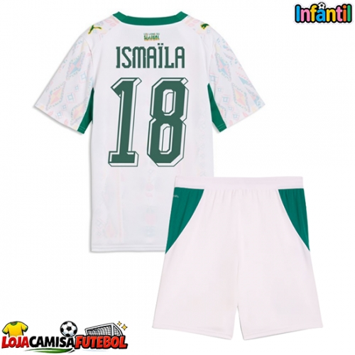 Camisa de Futebol Senegal Ismaila Sarr #18 Equipamento Principal Infantil Mundo 2026 Manga Curta (+ Calças curtas)